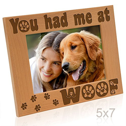 Kate Posh - You had me at Woof - Dog Paws Wood Picture Frame (5x7 Horizontal)