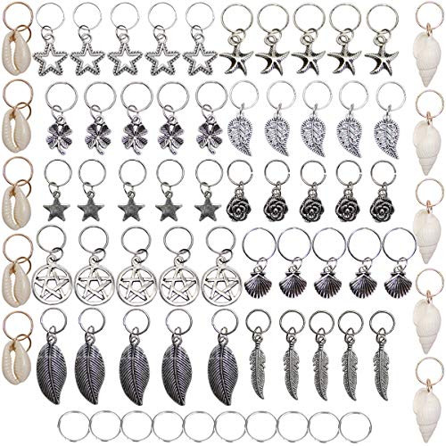 NAISIER 70 PCS Silver Aluminum Hair Coil Dreadlocks Beads Hair Cuffs Hair Braids Clips Hair Decoration Braid Jewelry for Braids Accessories NAISIER 70 PCS Silver Aluminum Hair Coil Dreadlocks Beads Hair Cuffs Hair Braids Clips Hair Decoration Braid Jewelry for Braids Accessories