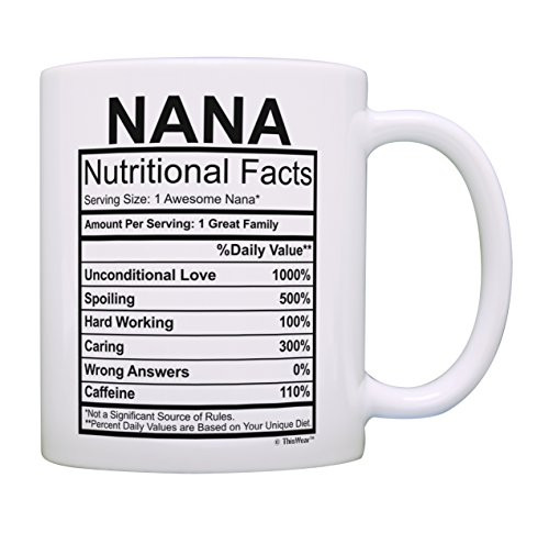 Nana Coffee Mug Nana Nutritional Facts Nana Birthday Gifts Nana Tea Cup Gift Coffee Mug White Nana Coffee Mug Nana Nutritional Facts Nana Birthday Gifts Nana Tea Cup Gift Coffee Mug White