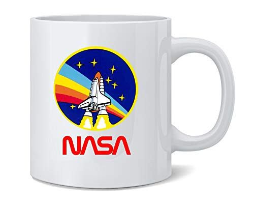 Poster Foundry NASA Approved Shuttle Rainbow Blastoff Graphic 80s Ceramic Coffee Mug Tea Cup Fun Novelty Gift 12 oz