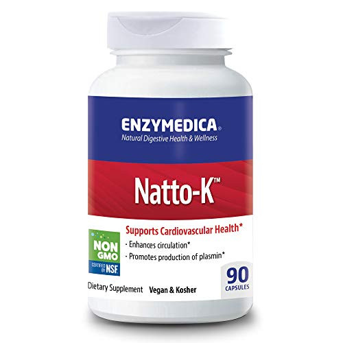 Enzymedica NattoK Enzyme Supplement to Support Cardiovascular Health Vegan Kosher 90 Capsules 90 Servings