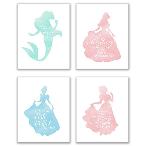 Summit Designs Disney Princess Inspirational Quotes - Set Of 4 (8x10) Poster Photos - Cinderella Snow White Belle Ariel Summit Designs Disney Princess Inspirational Quotes - Set Of 4 (8x10) Poster Photos - Cinderella Snow White Belle Ariel