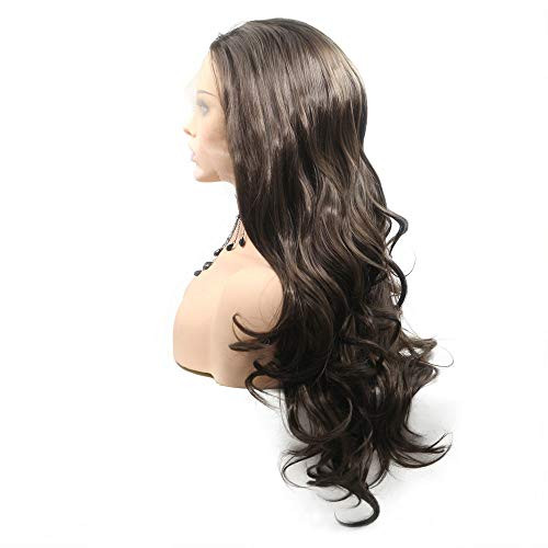 Natural Hairline 6 Dark Brown Lace Front Wig High Temperature Synthetic Hair Long Wavy Glueless Drag Queen Wigs for Women Makeup Holidays Festival Cosplay Wig 24 Natural Hairline 6 Dark Brown Lace Front Wig High Temperature Synthetic Hair Long Wavy Glueless Drag Queen Wigs for Women Makeup Holidays Festival Cosplay Wig 24
