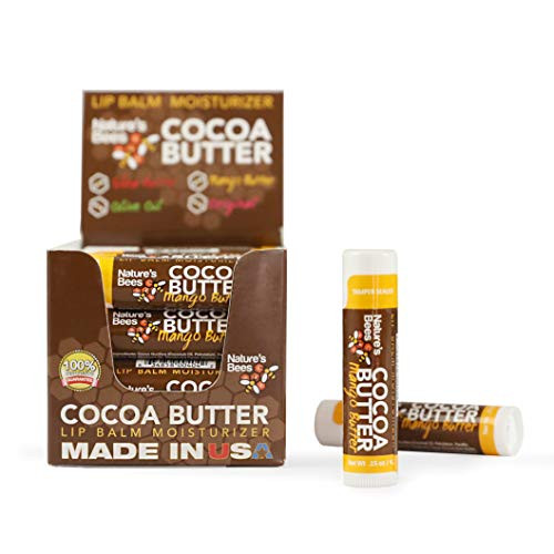 Nature s Bees Cocoa Butter Lip Balms Lip Moisturizer Treatment  Pack of 24 Mango Butter