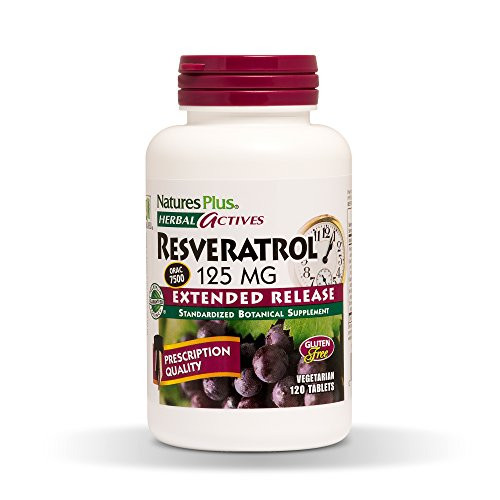 NaturesPlus Herbal Actives Resveratrol Extended Release 125 mg 120 Vegetarian Tablets Prescription Quality Antioxidant Supplement Free Radical Defense GlutenFree 60 Servings NaturesPlus Herbal Actives Resveratrol Extended Release 125 mg 120 Vegetarian Tablets Prescription Quality Antioxidant Supplement Free Radical Defense GlutenFree 60 Servings