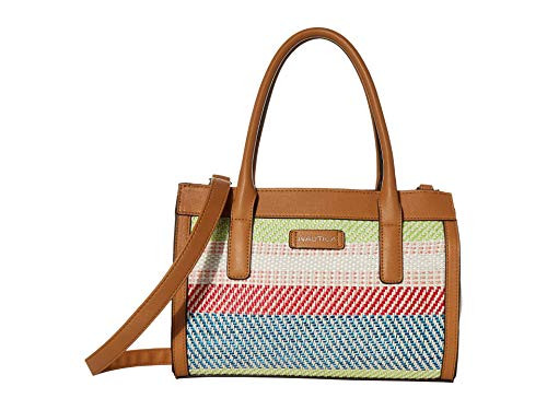 Nautica Side Swiped Satchel Straw Multi One Size