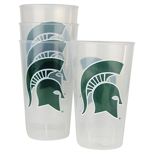 NCAA Frosted Plastic Tailgating Cups 16oz 4Pack Michigan State Spartans