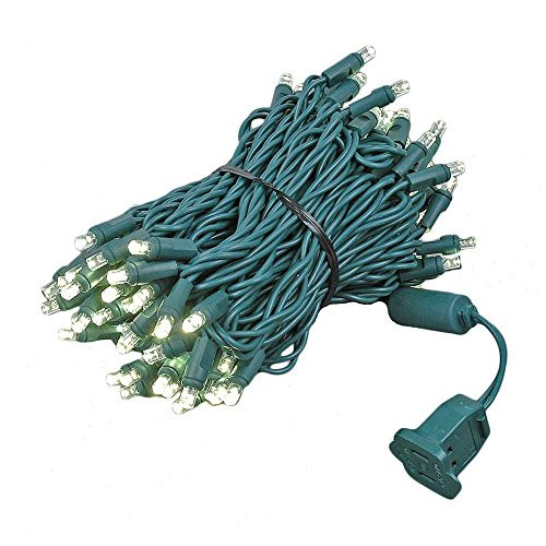 Novelty Lights 100 Light LED Christmas Mini Light Set, Outdoor Lighting Party Patio String Lights, Warm White, Green Wire, 34 Feet
