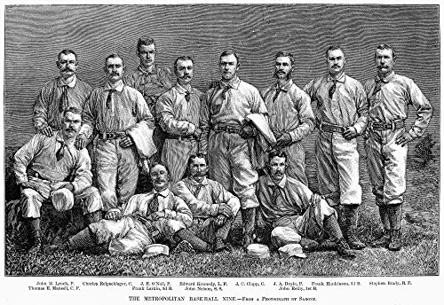 New York Baseball Team Nthe Metropolitan Baseball Nine Late 19Th Century Engraving After A Photograph By Napoleon Sarony Poster Print by 18 x 24