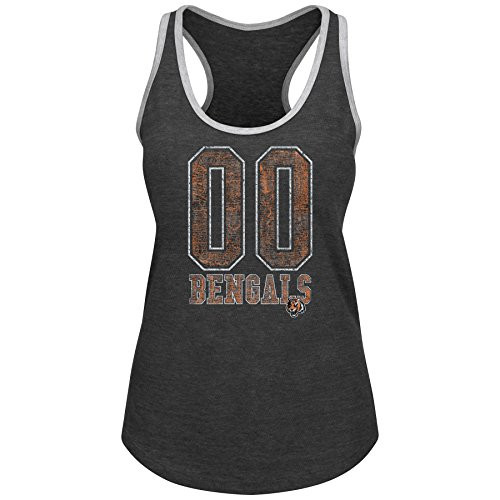 NFL Cincinnati Bengals Adult Women NFL Plus Bengals Team Heather Tank3XChar Hthr/Grey