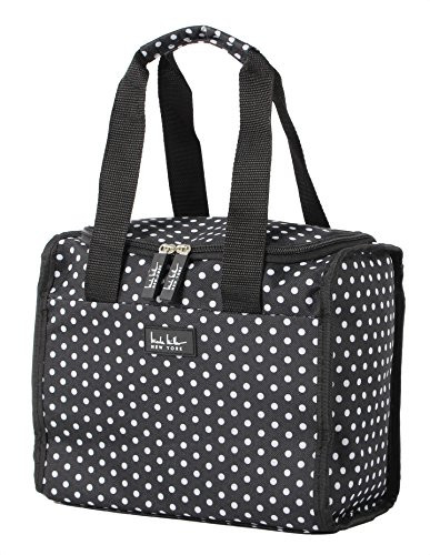 Nicole Miller Luggage Insulated Lunch Tote Bag Polka Dot In Black/White