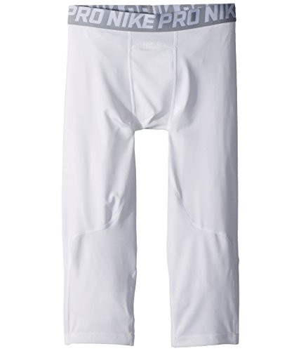 Nike Boys  Pro 3/4 Length Compression TightsWhite/Wolf GreySmall