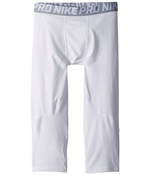 Nike Boys Pro 3/4 Length Compression TightsWhite/Wolf GreyXSmall Nike Boys Pro 3/4 Length Compression TightsWhite/Wolf GreyXSmall