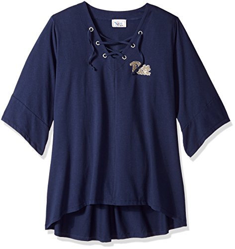 Nitro USA NCAA Pittsburgh Panthers Women s Collegiate Missy Fit Fashion Tulip Top 2X Navy