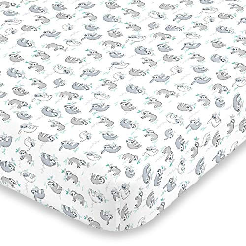 NoJo Super Soft Grey White Aqua Sloth Fitted Crib Sheet Grey White Aqua NoJo Super Soft Grey White Aqua Sloth Fitted Crib Sheet Grey White Aqua