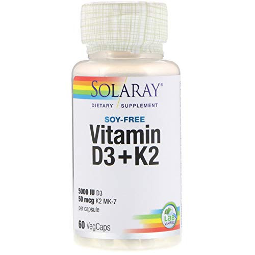 Solaray 3 Pack Vitamin D3  K2 Soy Free 60 VegCaps