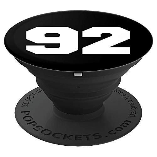 Number 92 Sports Jersey Player 92 Fan FRONT Print Varsity PopSockets Grip and Stand for Phones and Tablets