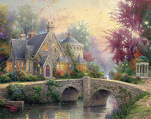 Puzzles 1000Piece Jigsaw Puzzles for Adults Kids Fairyland Bridge Landscape Jigsaw Puzzle Educational Intellectual Decompressing Fun Family Games DIY Toys for Gift 27 6x20 in
