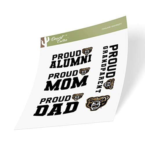 Oakland University Golden Grizzlies NCAA Sticker Vinyl Decal Laptop Water Bottle Car Scrapbook Family Full Sheet