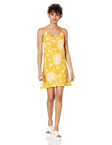 Obey Junior s Annette Slip Dress Mustard Multi XLarge