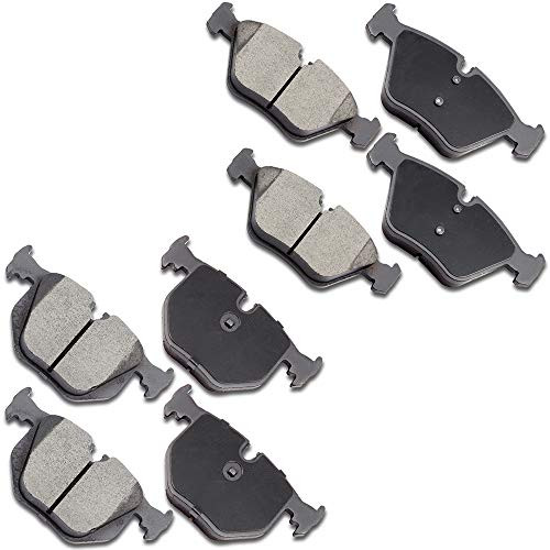 OCPTY Ceramic Brakes Pads Quick Stop Front Rear Brake Pad fit for 0106 for BMW 330Ci 0105 for BMW 330i 0105 for BMW 330xi 0506 for BMW M3 0410 for BMW X3 0608 for BMW Z4