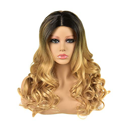 Ombre Blonde Long Wavy Wig Black to Blonde Ombre Wig For Women With Dark Roots Ombre Blonde Wavy Curly Wig Heat Resistant Synthetic Pastel Wig for Women20 Inch 1BBlonde Ombre Blonde Long Wavy Wig Black to Blonde Ombre Wig For Women With Dark Roots Ombre Blonde Wavy Curly Wig Heat Resistant Synthetic Pastel Wig for Women20 Inch 1BBlonde
