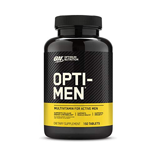 Optimum Nutrition OptiMen Vitamin C Zinc and Vitamin D E B12 for Immune Support Mens Daily Multivitamin Supplement 150 Count Packaging May Vary