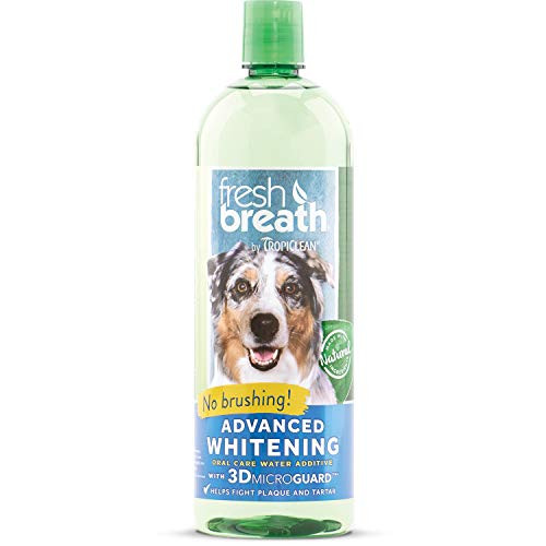 Fresh Breath by TropiClean Advanced Whitening Oral Care Water Additive for Dogs 33 8oz Made in USA