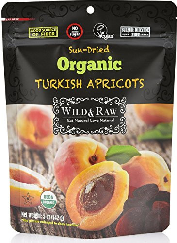 Organic Sun Dried Turkish Apricots  5oz Pack of 6  Kosher and NonGMO