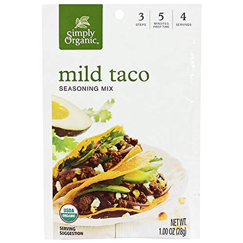 Simply Organic Mild Taco Seasoning Certified Organic Vegetarian  1 oz  Pack of 3