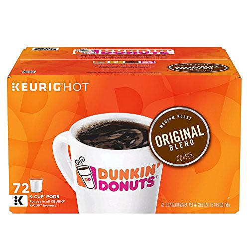 Dunkin Donuts Original Blend Coffee KCup Pods 72 Count Dunkin Donuts Original Blend Coffee KCup Pods 72 Count