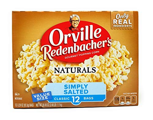 Orville Redenbachers Naturals Simply Salted Popcorn 3 29 Ounce Classic Bag 12 Count