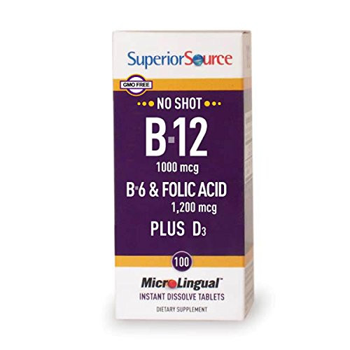 Superior Source No Shot B6/B12/Folic Acid Plus D Multivitamins 100 Count