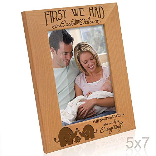 Kate Posh - First we had each other, then we had you, now we have Everything - Engraved Solid Wood Picture Frame (5x7-Vertical - Elephants) Kate Posh - First we had each other, then we had you, now we have Everything - Engraved Solid Wood Picture Frame (5x7-Vertical - Elephants)