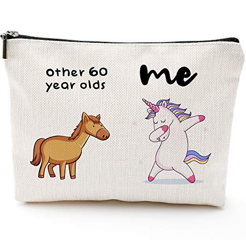 1960 Birthday Gifts for Women 60 Years Old Birthday Gifts60th Birthday Gifts for Women  Makeup Bag for Mom Wife Friend Sister Her Colleague CoworkerMakeup bag60th Unicorn