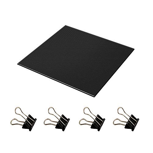 Befenybay 3D Printer Platform Heated Bed 235x235x4mm Build Surface Tempered Glass Upgraded Build Plate with 4pcs Clips 235x235mm