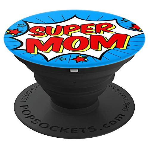 Superhero Super Mom Matching Family Stocking Stuffer Gift PopSockets Grip and Stand for Phones and Tablets