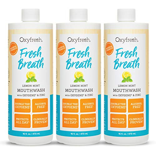 Oxyfresh Fresh Breath Lemon Mint Mouthwash AwardWinning DentistRecommended Bad Breath Mouthwash Alcohol Fluoride Free w/Aloe Natural Essential Oils 316 oz Bottles Oxyfresh Fresh Breath Lemon Mint Mouthwash AwardWinning DentistRecommended Bad Breath Mouthwash Alcohol Fluoride Free w/Aloe Natural Essential Oils 316 oz Bottles