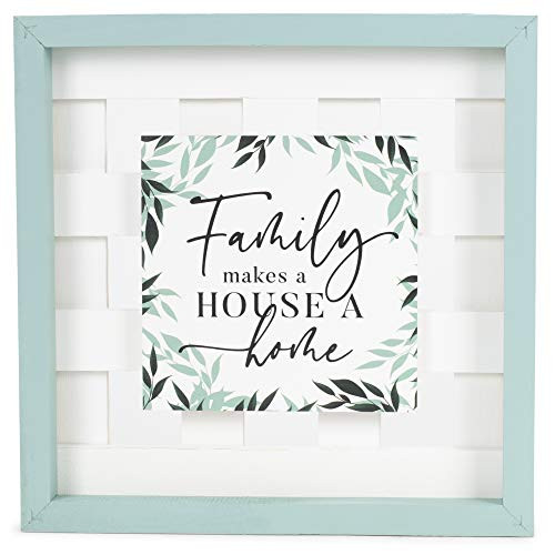 P  Graham Dunn Family Makes A House Lattice 12 5 x 12 5 Pine Wood Decorative Framed Art Sign