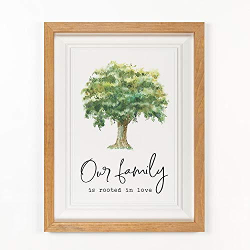 P  Graham Dunn Family Rooted in Love Green Tree 16 5 x 12 5 Pine Wood Framed Art Sign