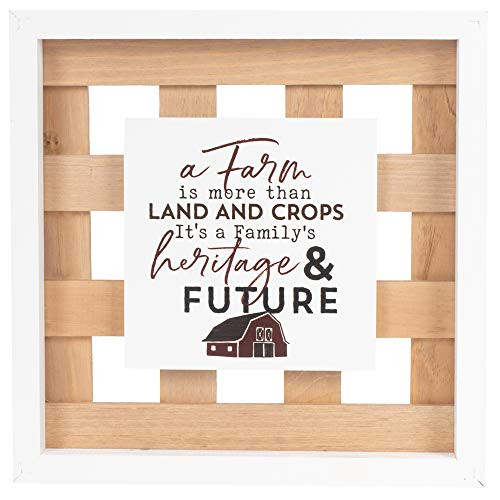 P  Graham Dunn Family s Heritage Brown Lattice 12 5 x 12 5 Pine Wood Decorative Framed Art Sign