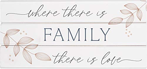P  Graham Dunn Family is Love Classic White 8 x 4 Pine Wood Tabletop Staggered Sticks Sign