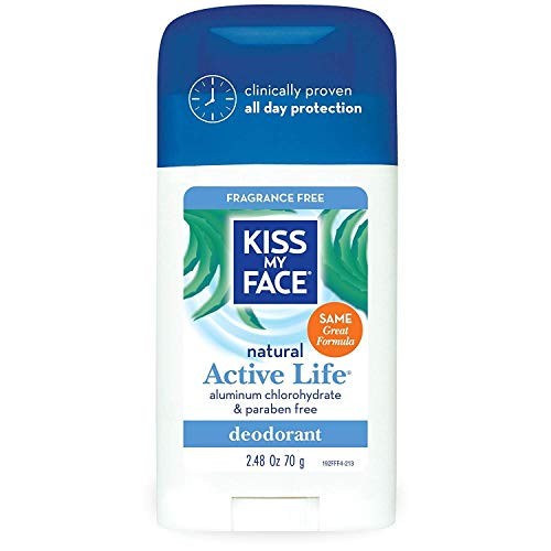 Kiss My Face Aluminum  Paraben Free Active Life Deodorant Stick Fragrance Free  2 48 oz  2 pk