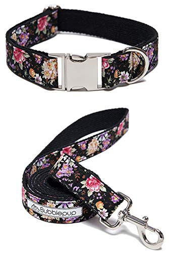 Bubblepup Dog Collar and Leash Set Dog Collar with Leash Set Adjustable Dog Collar and Leash for Small Medium Large Dogs