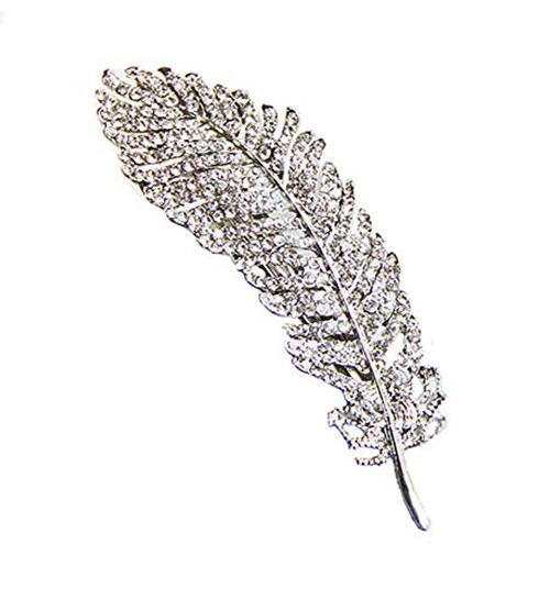 Vintage Rhinestone Leaf Feather Style Hair Barrette Hair Clip Elegant French Clip Wedding Hair Pin Silver Vintage Rhinestone Leaf Feather Style Hair Barrette Hair Clip Elegant French Clip Wedding Hair Pin Silver