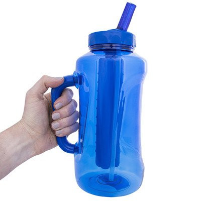 Cool Gear Big Swig EZ-Freeze Hydrate 64oz Water Bottle BPA Free with Twist and Lock Feature (Teal or Blue) (Blue)