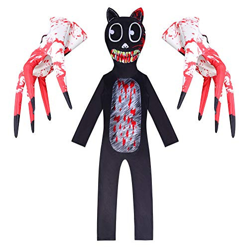 Boys Scary Cat Costume Child Horror Monster Character Costumes Scary Halloween Cosplay Jumpsuit