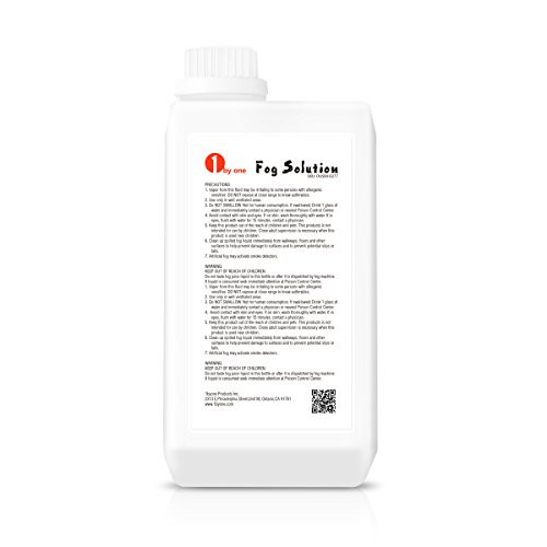 Fog Juice  Long Lasting High Output Odorless Water Based Fog Machine Fluid 0 26 Gallon 33 8 ounces for 400 Watt to 1500 Watt Machines Great Party  DJ Fog Fluid