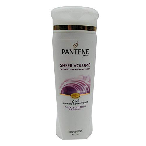 Pantene ProV 2 in 1 Shampoo  Conditioner Sheer Volume with Collagen 12 6 Ounces each Value Pack of 2