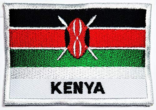 PARITA Kenya Flag Patch International Flag Embroidered Iron On Patches Flag Military Biker MC Club Motorcycle Jackets Bags Hat Jeans TShirt Backpacks Costume Emblem 01